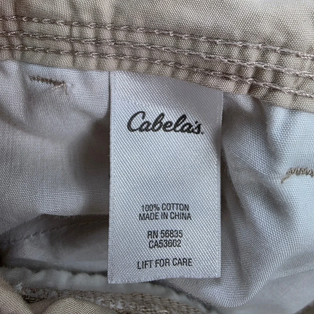 Cabelas Mens Khaki Cargo Pants Relaxed Fit Utility Outdoor‎ Size 36x30